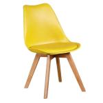 Lightweight Wood Dining Chairs with Upholstered Leather Seat and Weight Limit of