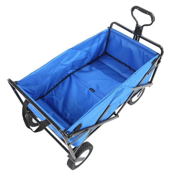 Four-wheel Green Folding Utility Wagon Cart Convenient for Outdoor Camping and