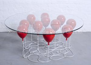 China Home Decoration Fiberglass Furniture Red Color Fiberglass Balloon Standing Table factory