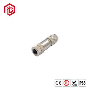 China M12 Industrial Metal Waterproof Connector With 2-8Pin Straight Head Aviation Plug factory