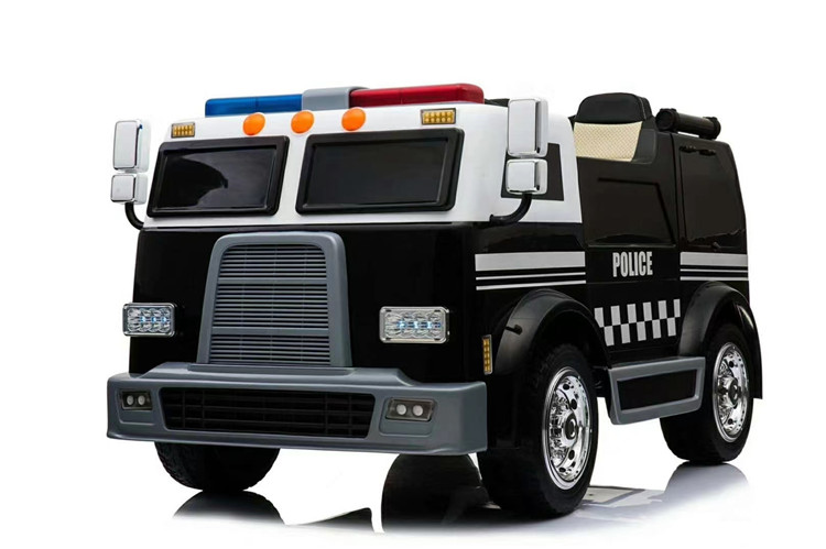 Battery 12V/24V Black white Electric Ride On Double Seater Police Cars for Kids