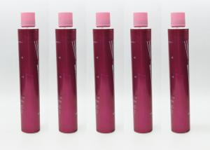 China D32MM Pink Aluminum Cosmetic Tubes , Hair Color Tube With Opening Seal Membrane factory