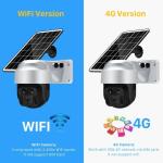 Weatherproof 6.8W 4G Solar PTZ Camera Wireless Battery 4G WiFi Security Camera