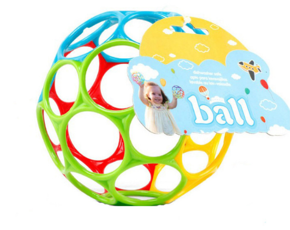 Other Educational Toys Silicone Hand Ball Baby Teether Rattle Toy for 6-12 Months