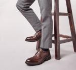 Classic Wedding Leather Mens Shoes , Lace Up Mens Casual Leather Shoes