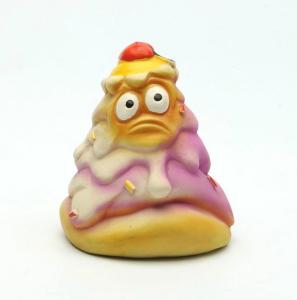 China Funny Cake Shape Latex Pet Toys / Colorful Latex Squeaky Dog Toy PT-L004 factory
