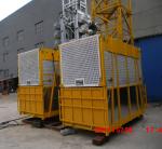 Building Goods Hoist Lift Customized Painted Twin Cage , Gantry Hoists
