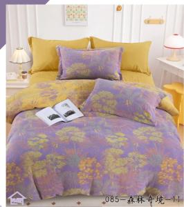 China Pure Cotton Color Weaving Duvet Cover Bed Sheet Pillow Case Fitted Sheet factory