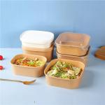 Takeaway Food Grade Kraft Paper Container Tray Rectangular Kraft Paper Food Box