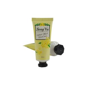 China Shampoo cleanser body lotion face cream cosmetic packaging 50ml 60ml 120ml 150ml plastic squeeze tube with bamboo lid factory