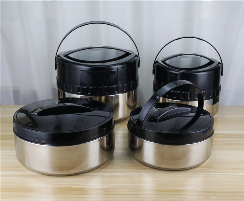 Round Shape Stainless Steel 201 Lunch Box 4pcs Thermal Cooking Stock Pot Set