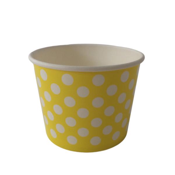 PE Lined Paper Ice Cream Pots Single Wall Take Away Disposable Ice Cream Pots 8