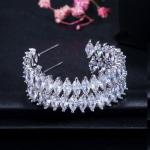 Cubic Zirconia Earrings for Women Engagement Wedding Luxury Inlay Brilliant CZ
