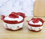 4pcs magnolia flower pot 410 stainless steel casserole hot pot set with lid