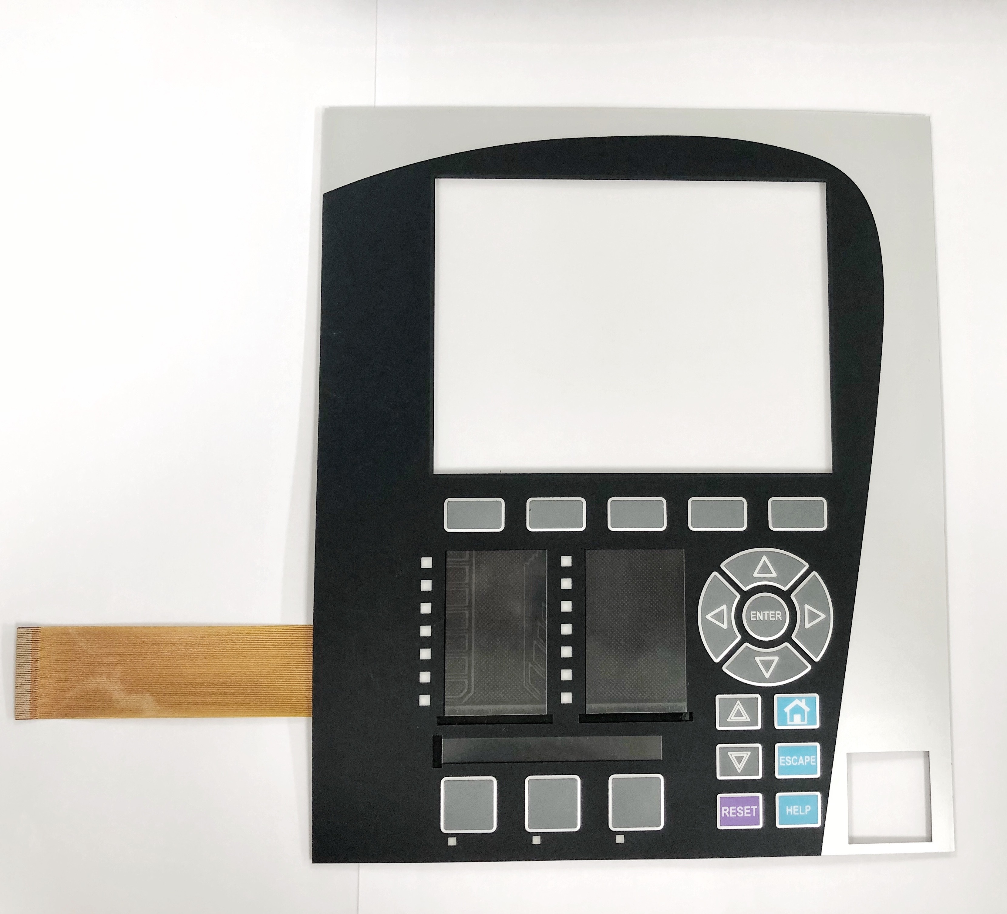 China Pocket Design Embossed PET Membrane Switch With FPC Cable factory