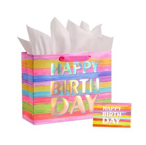 China Custom Luxury Big Birthday Gift Shopping Paper Bag with CMYK 4 Color Offset Printing factory