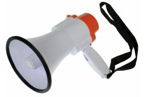 China 0.5kg Plastic Cheer Megaphone Red And White Megaphone 4 X AA Batteries factory