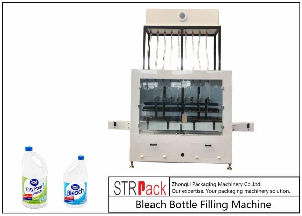 China PLC Control 10 Heads Gravity Bottle Filling Machine For 1 - 5L Bleach Cleaner factory
