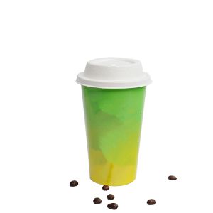 China Customized biodegradable disposable double wallpaper cup for coffee cups on sale