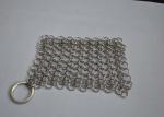 304 7*7 Stainless Steel Chainmail Scrubber Iron Cast Cleaner For Food Grade