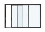 6063 T5 Aluminum Framed Door Sliding Glass 0.38PVB 450Pa Waterproof
