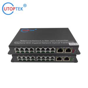 China 8Ch RJ-11 Telephone+2GE Ethernet to fiber converter,PCM Voice over fiber Media Converter ,fxs/fxo to fiber converter factory
