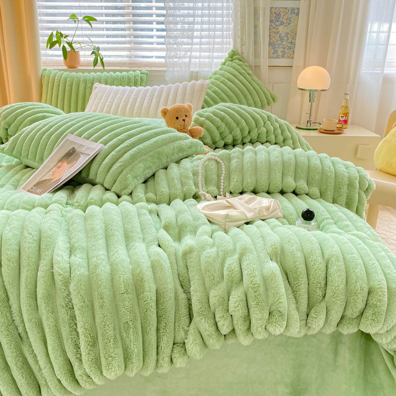 Elevate Your Bedding Game with Hot Furry Rabbit Faux Fur Fluffy Plush Duvet Cover Set