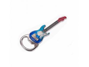 China Metal Guitar Bottle Opener with Logo Printing,Good quality metal zinc alloy die casting guitar shape bottle opener, logo factory