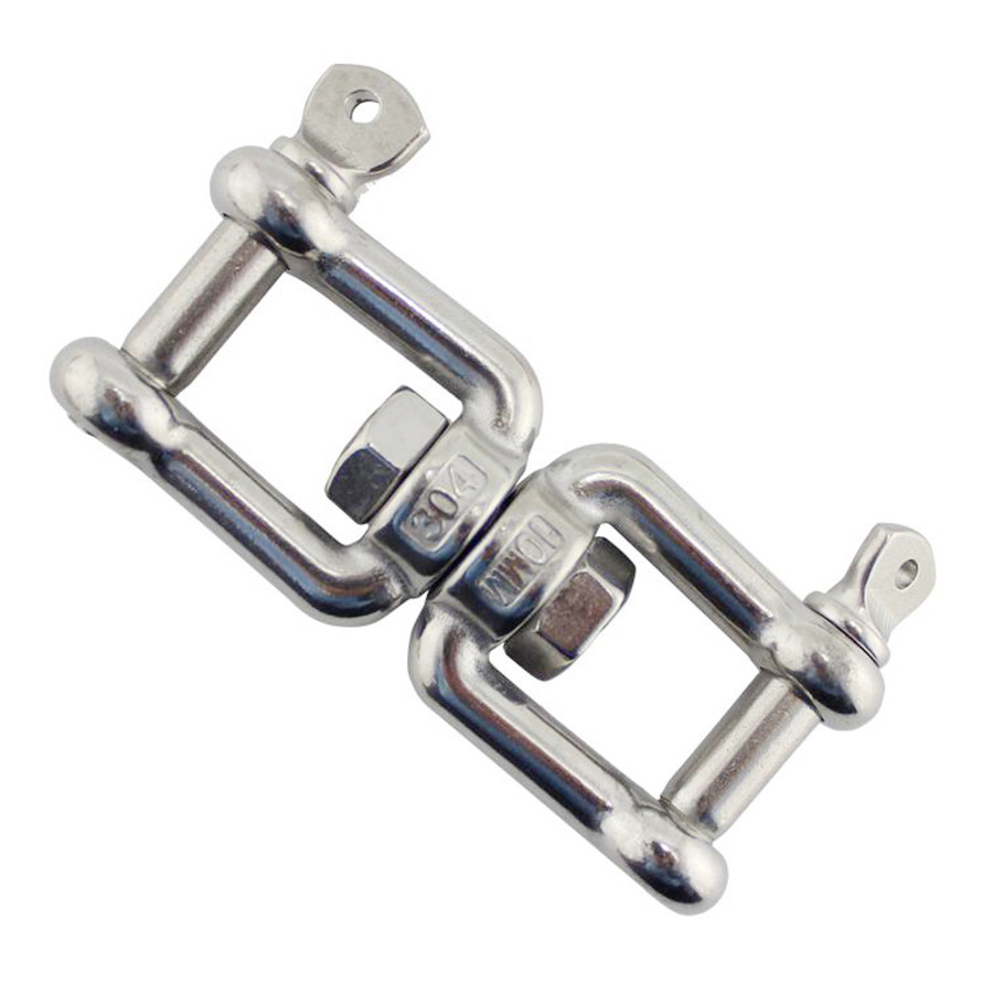 Polished Stainless Steel Jaw Jaw Swivel Shackle Lightweight Stainless Rigging Hardware