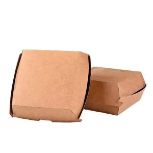 China Disposable Kraft Burger Box for Fast Food Eco-Friendly and Durable factory