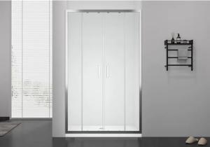 China Clear Rails Sliding Glass Shower Enclosure Roller / Screen Printing 8MM factory
