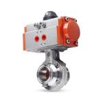 Sanitary Silver Stainless Steel 304 316 Pneumatic Welded/Clamp Butterfly Valve