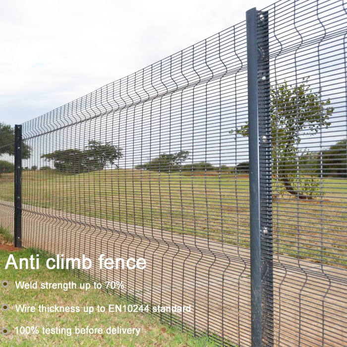 Metal Barbed Wire Mesh Anti Climb Security Fencing 358 For Railway Station