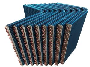 China Refrigeration Chiller Condenser Coil Water Cooled Louver Fin factory
