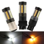 LED Brake Turn Signal Lights 1157 3157 7443 4014 66SMD Dual Color White Yellow