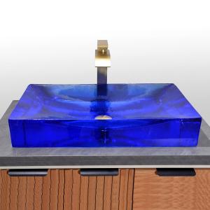 China Glazed Rectangular Bathroom Wash Basins Countertop Mounted factory