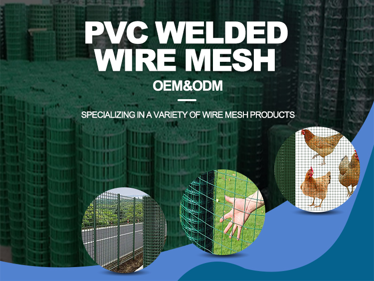 Corrosion Resistance 3/4 Welded Mesh Roll Hot Dipped Pvc Coated Roll Welding Square Fence