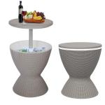Versatile Ice Cooler Lift Top Table for Outdoor Camping Picnic Beach Cafe Bistro