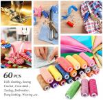 60 Colors Rainbow Polyester Sewing Thread For DIY Machine Embroidery UV Protect