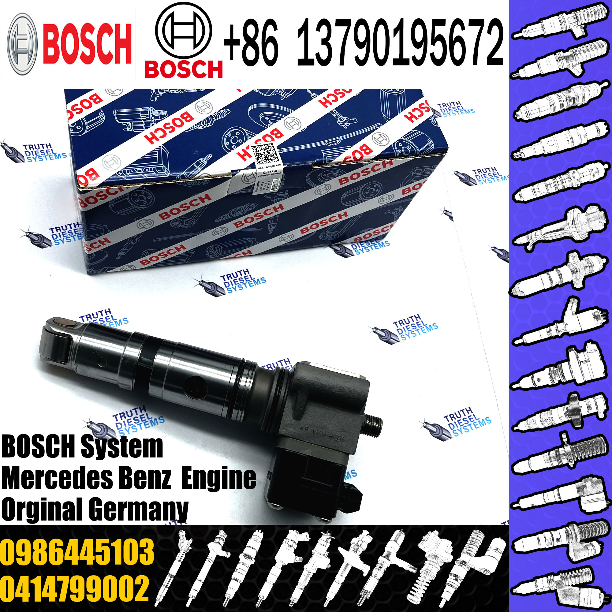 Engine fuel injector 51101006125 0445120049 ME223750 ME223002 0445120385 0445120386 4710700887 0414799008 0986445003