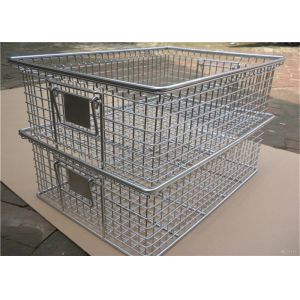 Chrome Nesting Ss Wire Mesh Baskets Ray , 40mm - 120mm Large Square Wire Basket