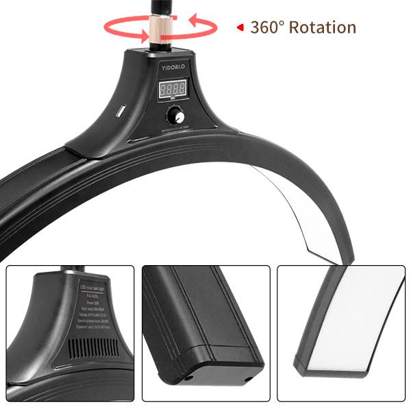 60W LED half moon light With Stand Phone Holder For Makeup Beauty Salons Eyebrow