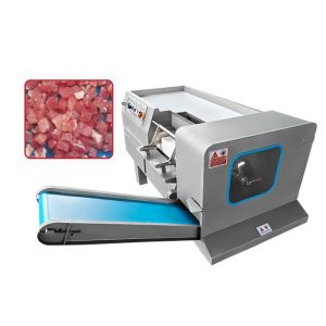 Automatic Chicken Meat Processing Dicing Machine With Outlet Conveyor Belt