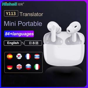 China Practical Black Instant Translator Earbuds , White Real Time Translation Headphones factory