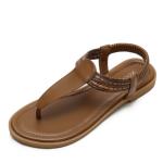 Bs126 Flip-Flop Sandals Women'S New Bohemian Ethnic Style Simple Color Matching