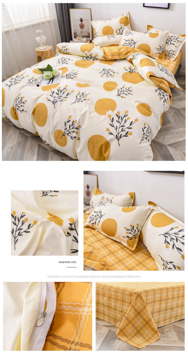 Fashionable Attractive Style Duvet Bedding Set with Anti Dust Mite Fabric Density 173*118