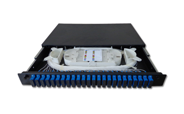 1U 19'' Rack Mount 24 Ports FTTH Fiber OPTIC Patch Panel Drawer PANEL
