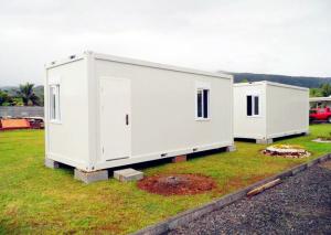 China Fireproof White Color Portable Moving Containers PVC Window For Beautiful View factory