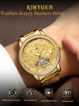 KINYUED watches men wrist Automatic Mechanical Movement stainless steel band