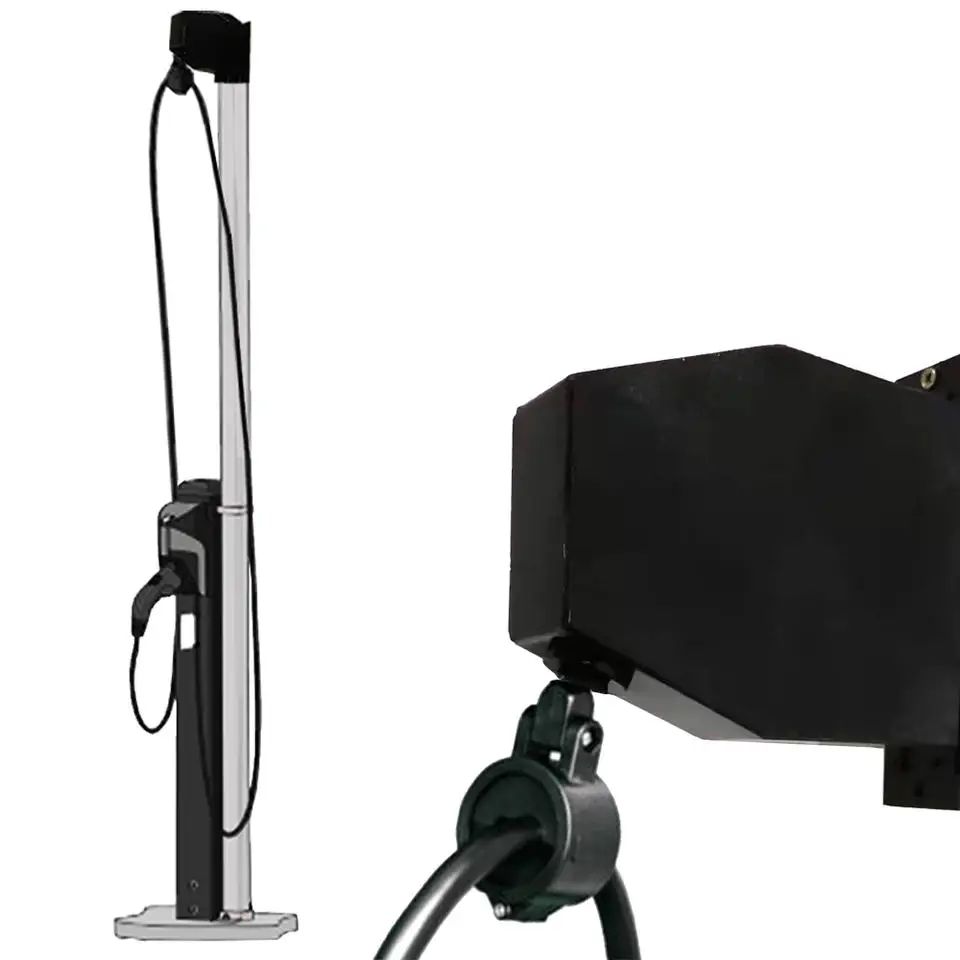 Wall Mount EV Charger Cable Management System Cord Retractor Pedestal Spring Reel Balancer